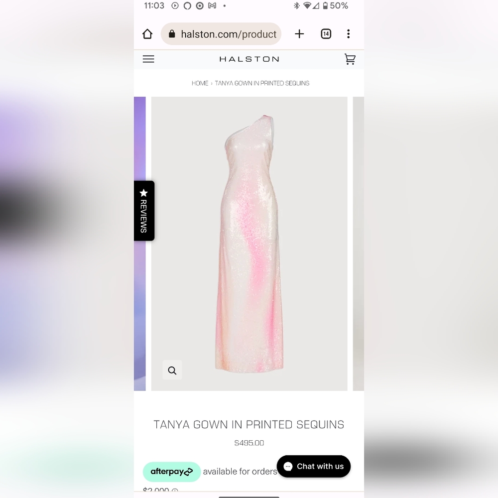 Halston Tanya Gown, Size 12. WORN ONCE